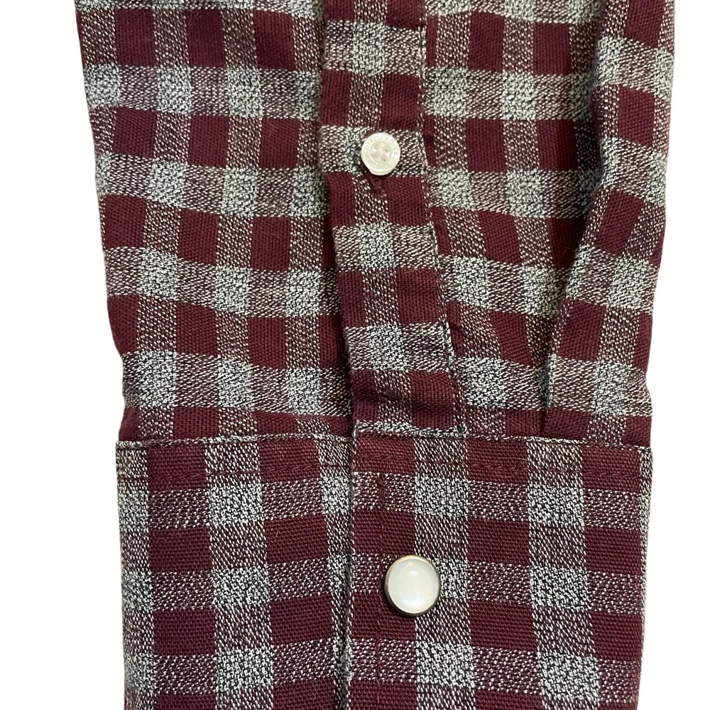 American Rag men’s long sleeve button up shirt purple & gray checks size Large - Picture 5 of 11